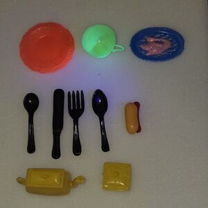 Vintage 1960s Barbie Doll Size Random Kitchen‎ Dishes LOT Acrylic / Plastic